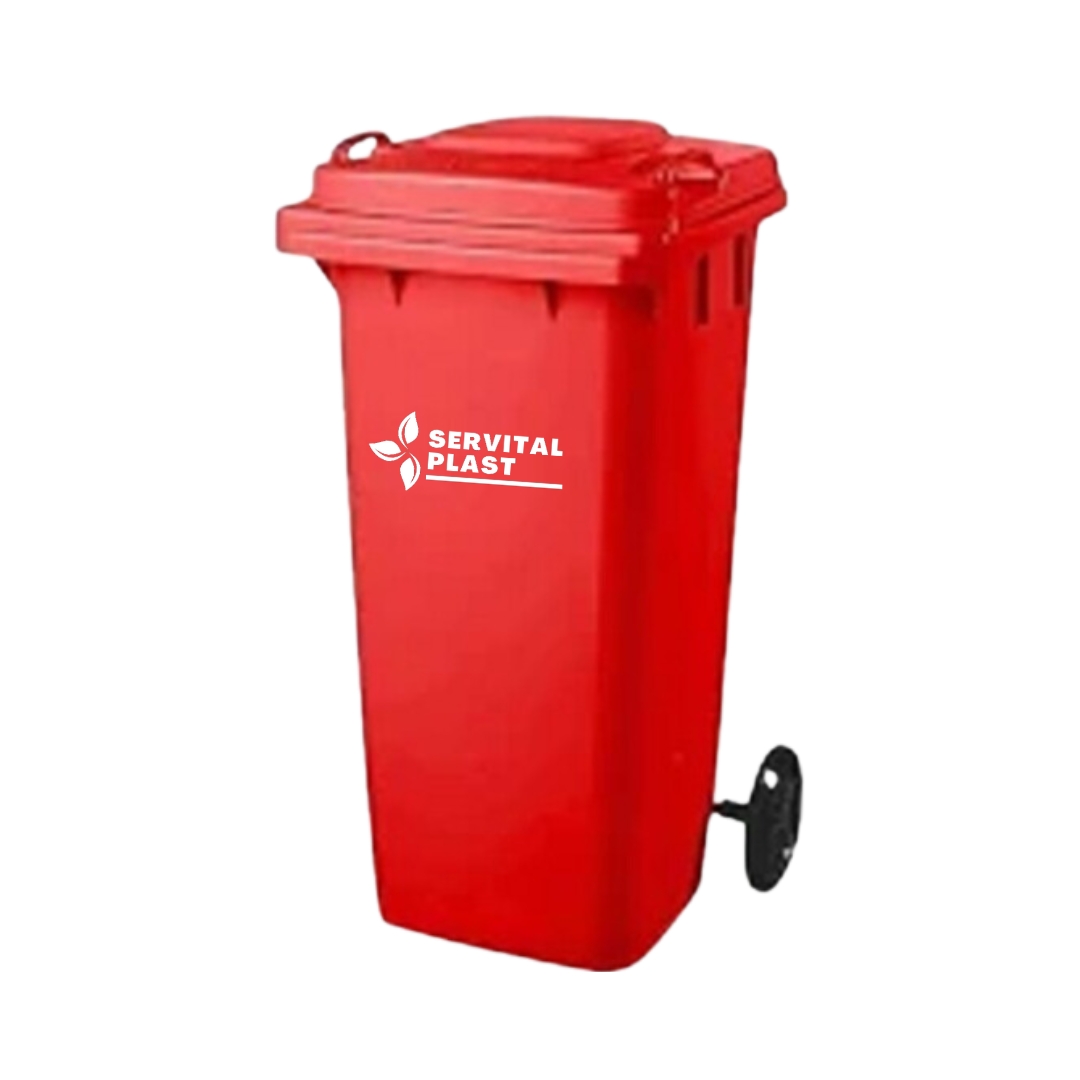 Contenedor Basurero 120 litros rojo - Servital Plast